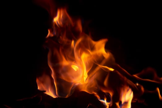fire flames on black background. texture photo