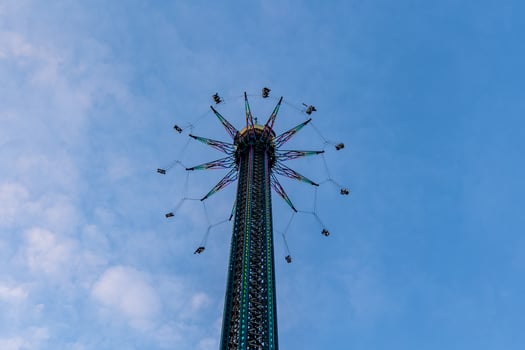 Praterturm swing ride reaching for the sky in Vienna's Prater amusement park photo