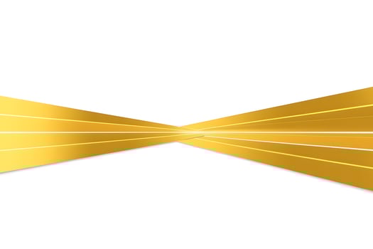 Golden ribbon on white background photo