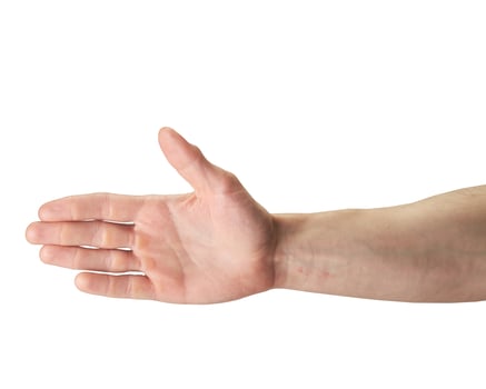 A hand with a white background and a white background photo
