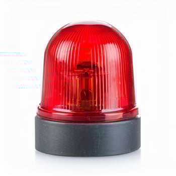 Red siren light isolated on white background. photo
