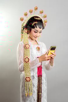 Indonesian bride in Solo Putri attire photo