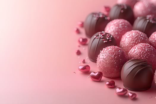 Valentine's Day Chocolate Truffles and Heart Decorations for Sweet Celebrations photo