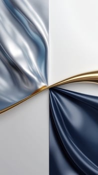 four different ,gold and blue paintings on a wall photo