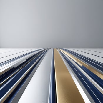 a 3d rendering of a white and gold striped floor photo
