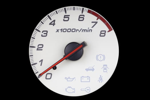 Car Tachometer with Warning Lights Icons photo