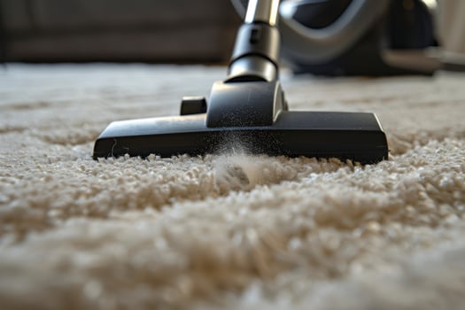Modern Vacuum Cleaner Head on Beige Carpet for Efficient Dust Removal Concepts photo