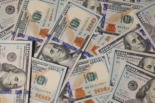Stacks of Hundred Dollar Bills Symbolizing Wealth and Financial Prosperity in Economics photo