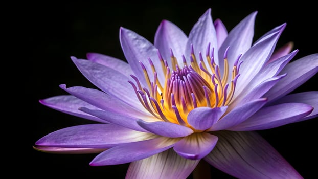 Purple Lotus Flower Stunning Close-Up on Dark Background for Nature Lovers and Photographers Seeking High-Quality Floral Images for Relaxation, Meditation, and Home Decor nature photo
