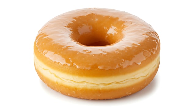 Glazed Donut on White Background - Delicious Sweet Treat photo