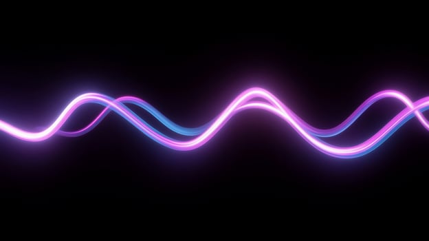 Abstract neon light waves photo