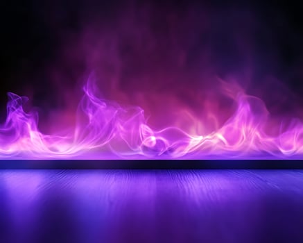 Purple and Pink Flame Abstract with Reflective Surface photo