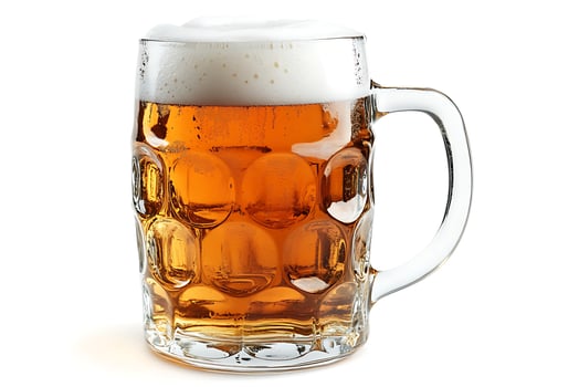 A large glass of beer on a white background photo