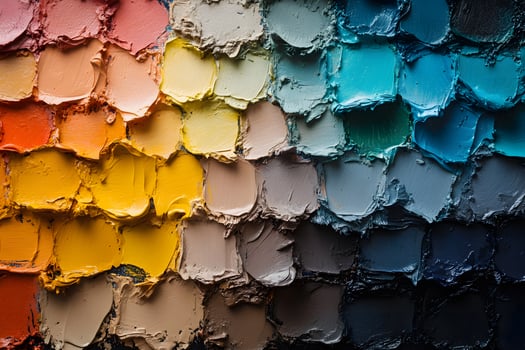 Vibrant Palette of Oil Paint Colors in Artistic Arrangement for Creative Inspiration photo