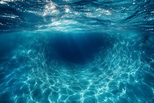 Underwater Ocean Vortex with Sunlight Rays for Marine Exploration Designs photo