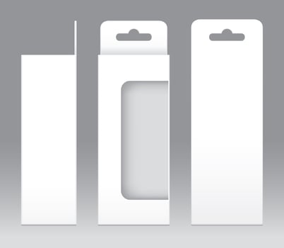 Hanging Box, Box White with window shape cut out photo