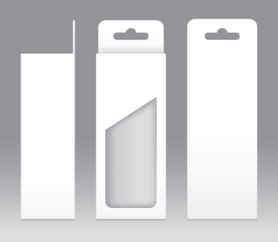 Hanging Box White window shape cut out Packaging design photo