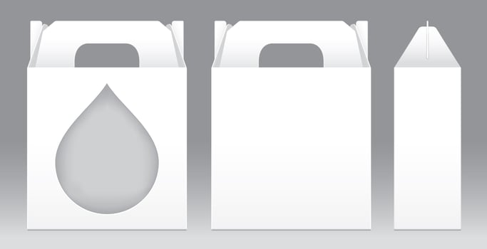White Box and window shape cut out Packaging Template photo