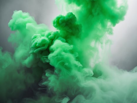 Abstract digital art piece that appears to be green smokey wallpaper photo