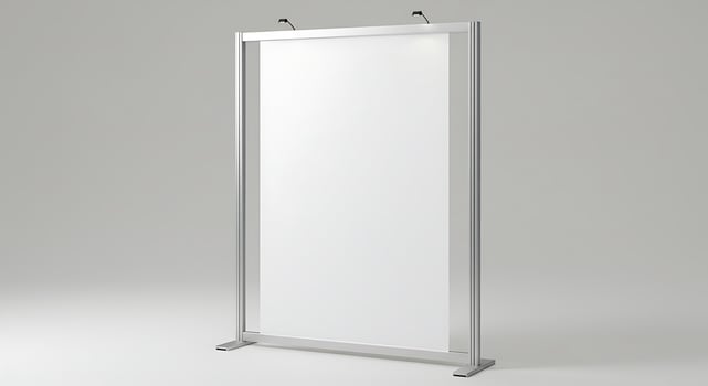 Display Stand with White Backdrop for Presentations and Trade Shows photo
