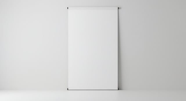 Display Stand Mockup in a White Room for Presentation Needs photo