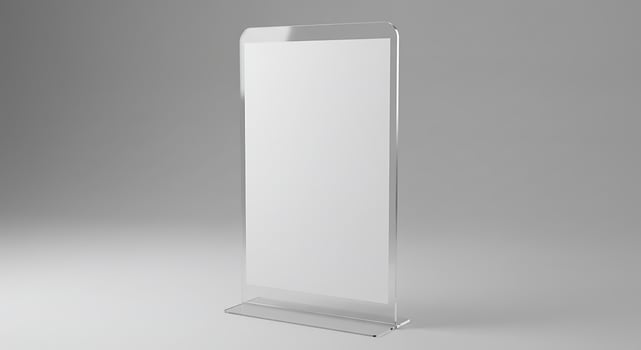 Displaying Blank Signage Mockup Inside of Transparent Frame in Neutral Setting photo