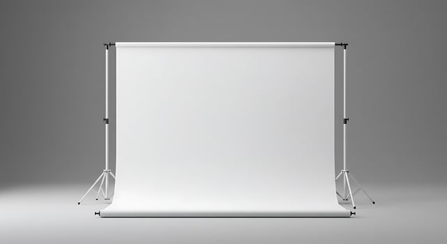 White Backdrop Stand Setup for Professional Studio Photography and Videography photo