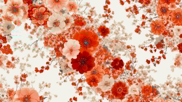Floral pattern, vibrant blooms on a light background photo