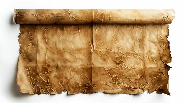 Old parchment paper on white background photo
