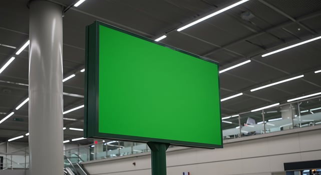 Green Screen Billboard Display at Indoor Terminal Location Mockup photo