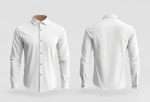 This white shirt is showcased from both front and back angles photo