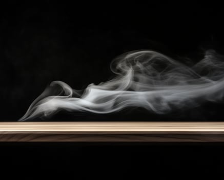 Wooden Surface with White Smoke Plume photo