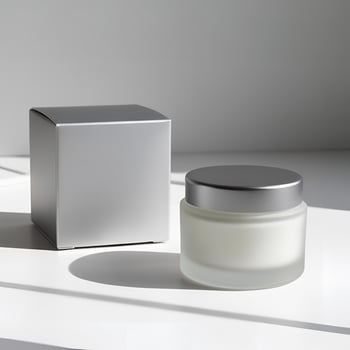 Premium 3D Skincare Packaging Blank Mockup with Box for Branding Projects photo