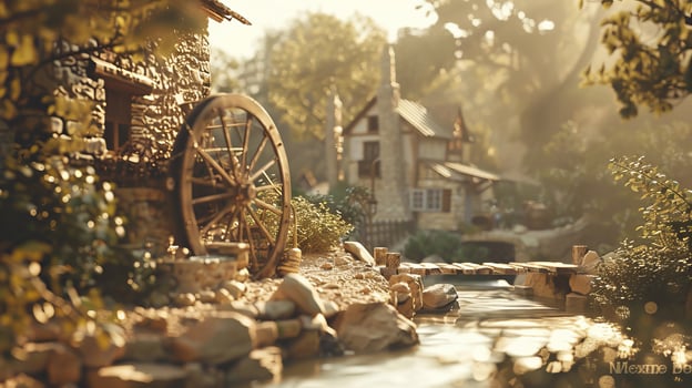 A rustic mill landscape photo