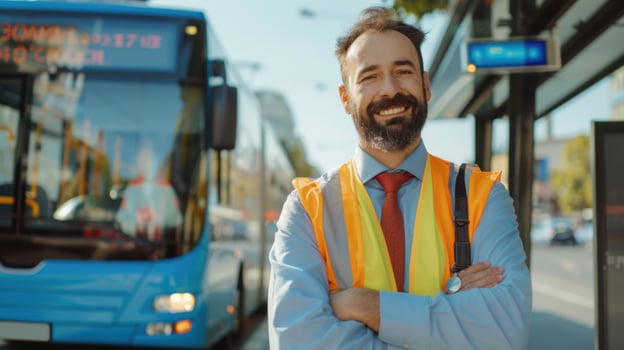 The bus driver smiling photo