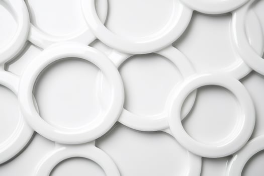Abstract pattern of overlapping white circles photo