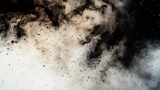 A black and white photo of a black and white powder