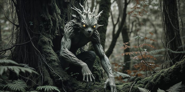 A creepy creature in the woods photo