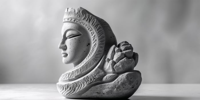 a stone sculpture carved with traditional techniques showcasing photo