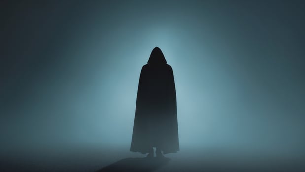 Mysterious Figure in a Dark Atmospheric Setting photo