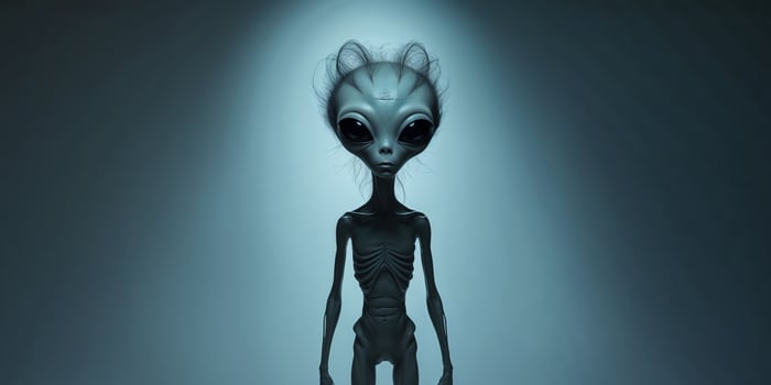 Extraterrestrial being standing under dramatic lighting. photo