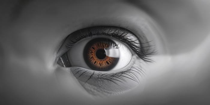 Captivating Close up of a Glowing Animal Eye Filled with Wonder and Intrigue photo
