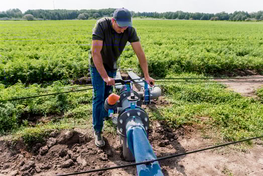 Drip irrigation system. Water saving drip irrigation system photo