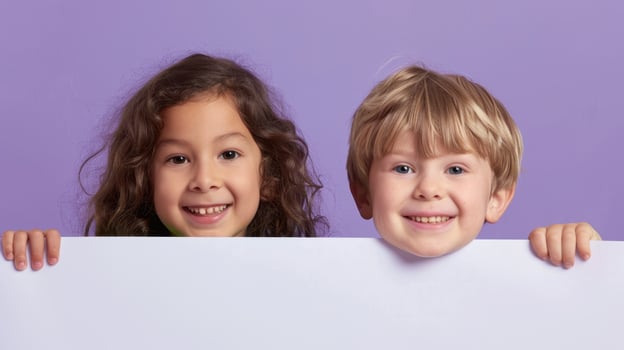 The smiling kids heads photo