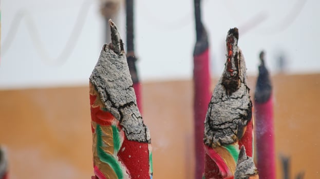 Festive Incense Burning at the Temple photo