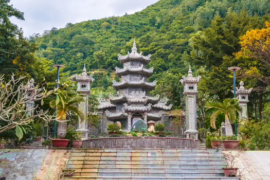 View of a Buddhist temple in Asia photo
