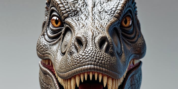 A close up of a dinosaur's mouth photo