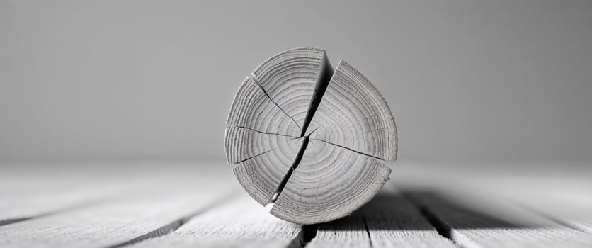 A tight shot of wood appearing split in two photo