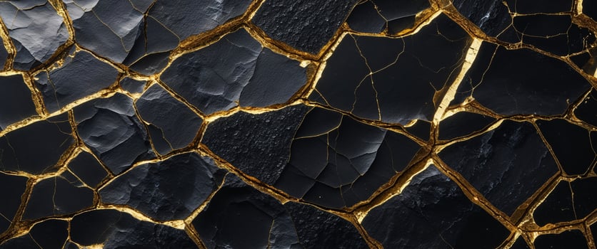 A black and gold marble texture with cracks photo