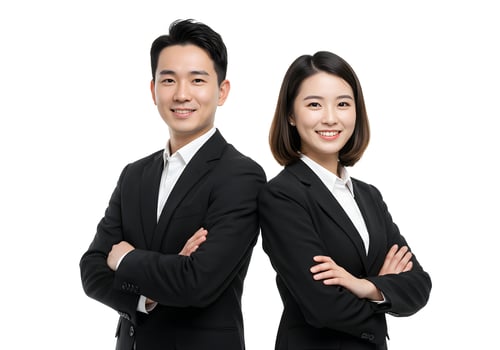 Professional Business Team Standing With Arms Crossed on White Background 1 photo